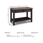 Table basse/de console Tyler Creek gris-brun/noir – Signature Design by Ashley : moderne du milieu du siècle avec étagère ouverte, tiroir de rangement