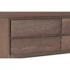 Lit de rangement en bois Levon à 4 tiroirs jumeaux, chêne antique - Baxton Studio