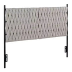 Tête de lit en polyester/métal tressé Queen Matisse noir/crème - LumiSource