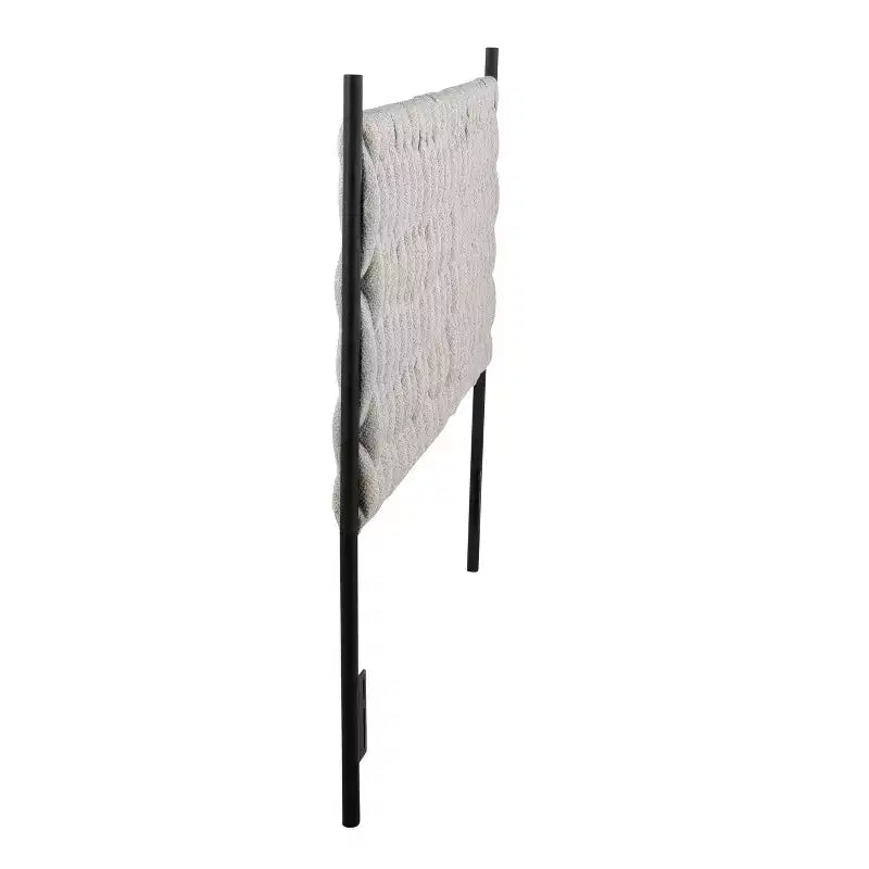 Tête de lit en polyester/métal tressé Queen Matisse noir/crème - LumiSource