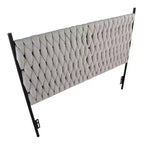 Tête de lit en polyester/métal tressé Queen Matisse noir/crème - LumiSource