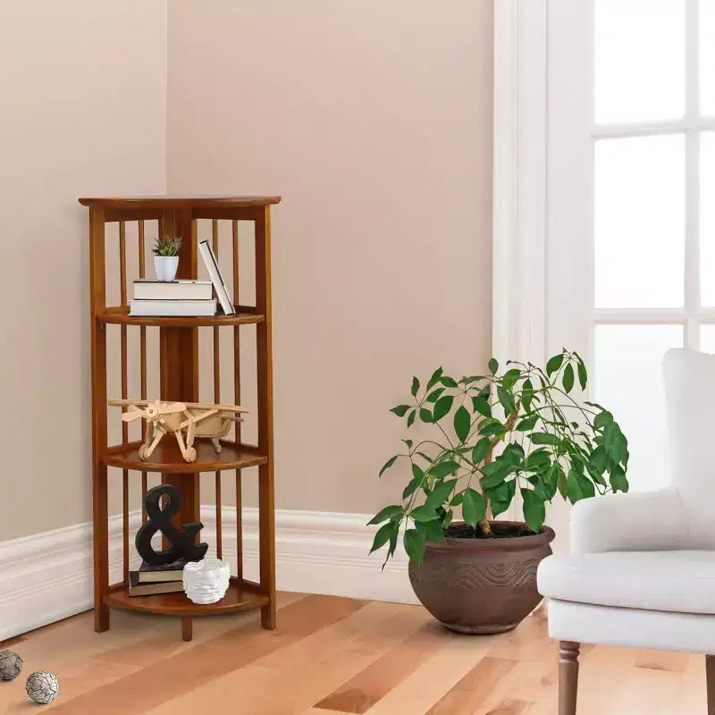 Étagère d'angle pliante à 4 niveaux - Flora Home