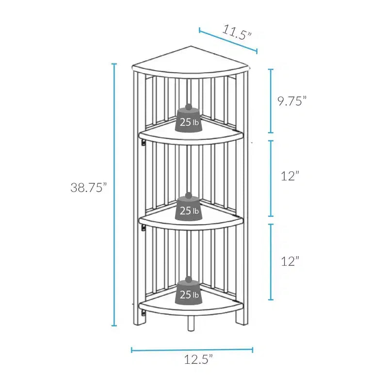 Étagère d'angle pliante à 4 niveaux - Flora Home