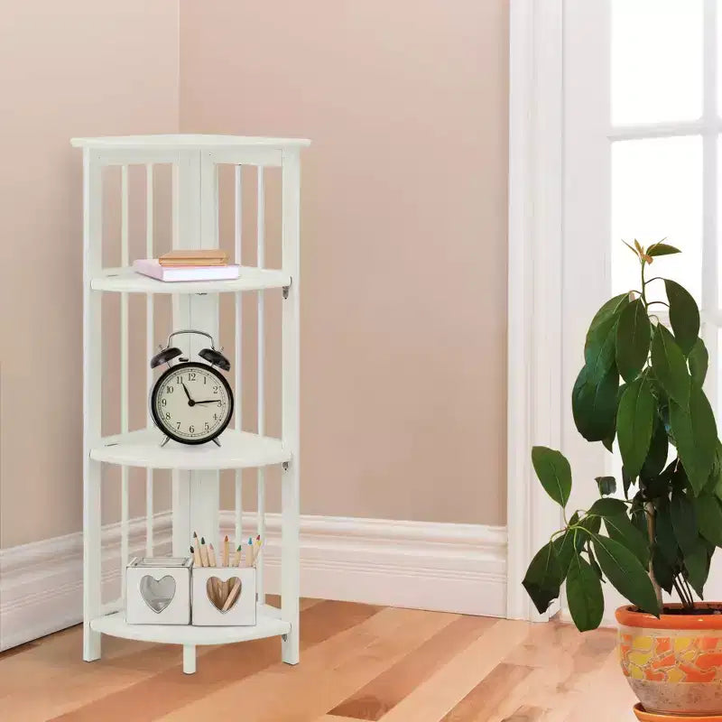 Étagère d'angle pliante à 4 niveaux - Flora Home