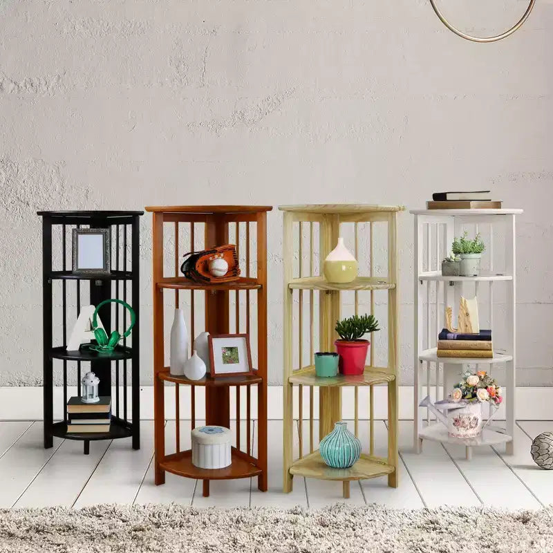 Étagère d'angle pliante à 4 niveaux - Flora Home