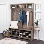 Meuble d'entrée Prepac de 60 po de large avec 24 casiers à chaussures