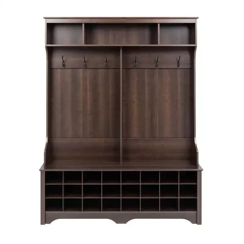 Meuble d'entrée Prepac de 60 po de large avec 24 casiers à chaussures
