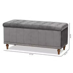 Banc ottoman de rangement capitonné en velours Kaylee - Baxton Studio