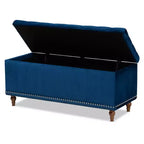 Banc ottoman de rangement capitonné en velours Kaylee - Baxton Studio
