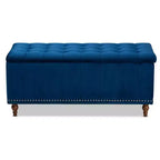 Banc ottoman de rangement capitonné en velours Kaylee - Baxton Studio