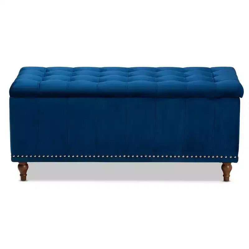 Banc ottoman de rangement capitonné en velours Kaylee - Baxton Studio