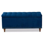 Banc ottoman de rangement capitonné en velours Kaylee - Baxton Studio