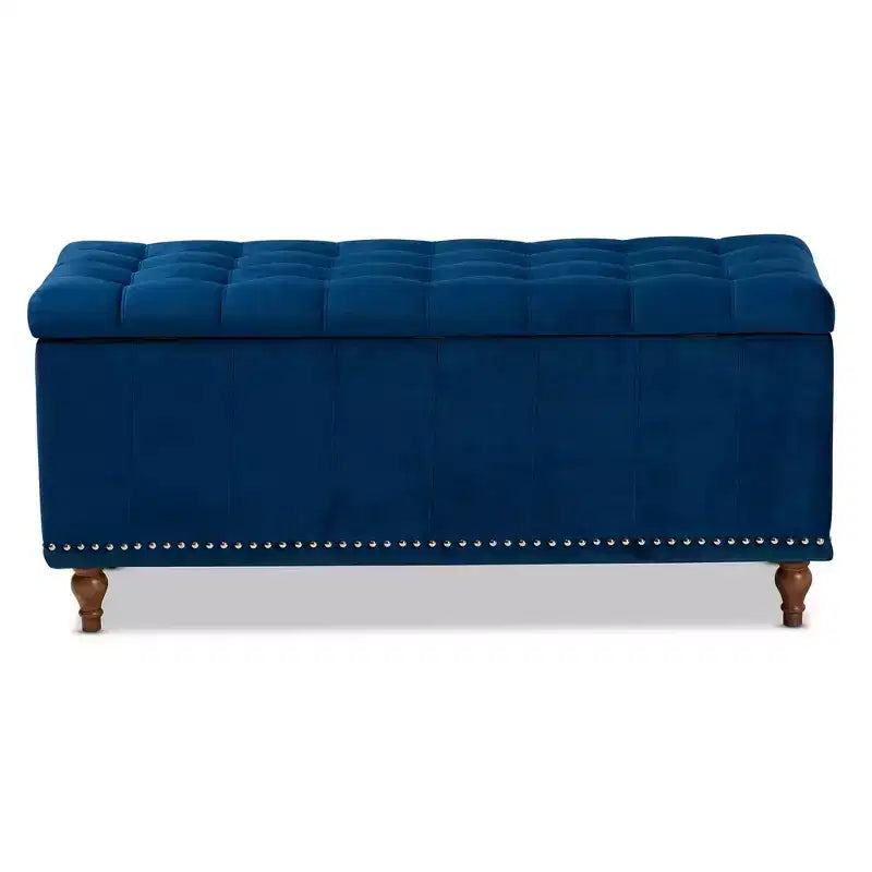 Banc ottoman de rangement capitonné en velours Kaylee - Baxton Studio
