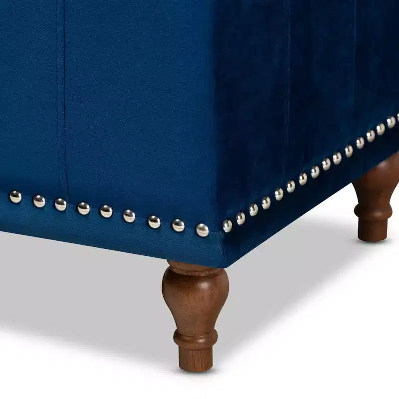 Banc ottoman de rangement capitonné en velours Kaylee - Baxton Studio