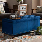Banc ottoman de rangement capitonné en velours Kaylee - Baxton Studio