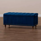 Banc ottoman de rangement capitonné en velours Kaylee - Baxton Studio