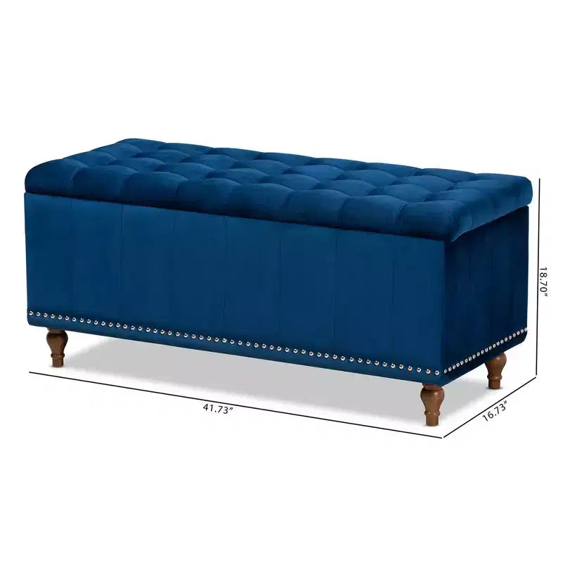 Banc ottoman de rangement capitonné en velours Kaylee - Baxton Studio