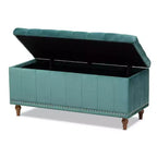 Banc ottoman de rangement capitonné en velours Kaylee - Baxton Studio