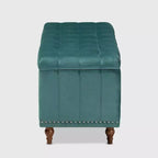 Banc ottoman de rangement capitonné en velours Kaylee - Baxton Studio