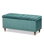 Banc ottoman de rangement capitonné en velours Kaylee - Baxton Studio
