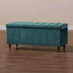 Banc ottoman de rangement capitonné en velours Kaylee - Baxton Studio