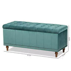 Banc ottoman de rangement capitonné en velours Kaylee - Baxton Studio