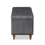 Banc ottoman de rangement capitonné en velours Kaylee - Baxton Studio