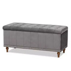 Banc ottoman de rangement capitonné en velours Kaylee - Baxton Studio