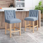 Lot de 2 tabourets de bar à hauteur de comptoir Landria Wingback capitonnés - Christopher Knight Home
