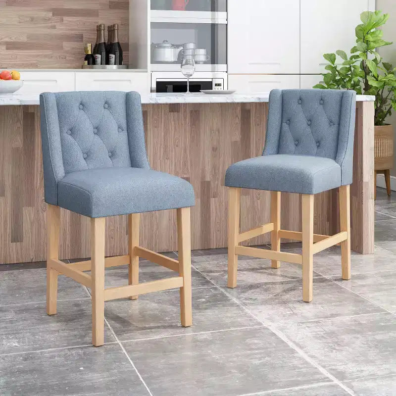 Lot de 2 tabourets de bar à hauteur de comptoir Landria Wingback capitonnés - Christopher Knight Home