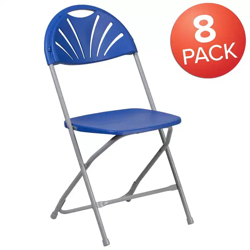 Chaise pliante Flash Furniture, série HERCULES, lot de 8, dossier éventail en plastique, capacité de 295 kg