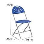 Chaise pliante Flash Furniture, série HERCULES, lot de 8, dossier éventail en plastique, capacité de 295 kg