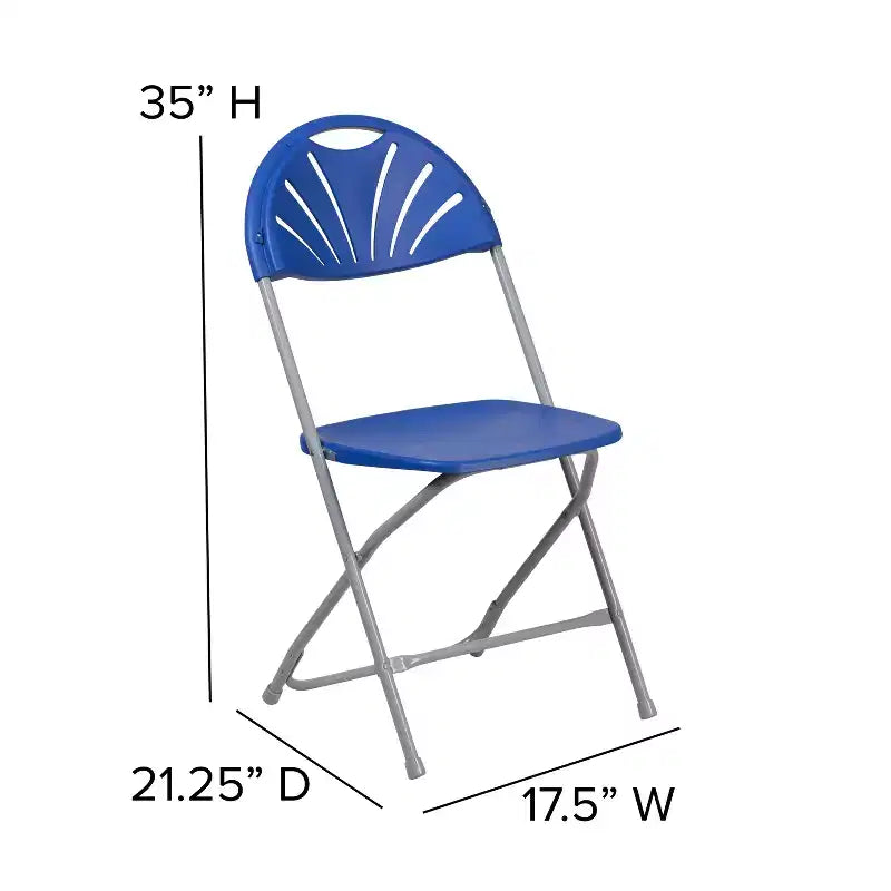 Chaise pliante Flash Furniture, série HERCULES, lot de 8, dossier éventail en plastique, capacité de 295 kg