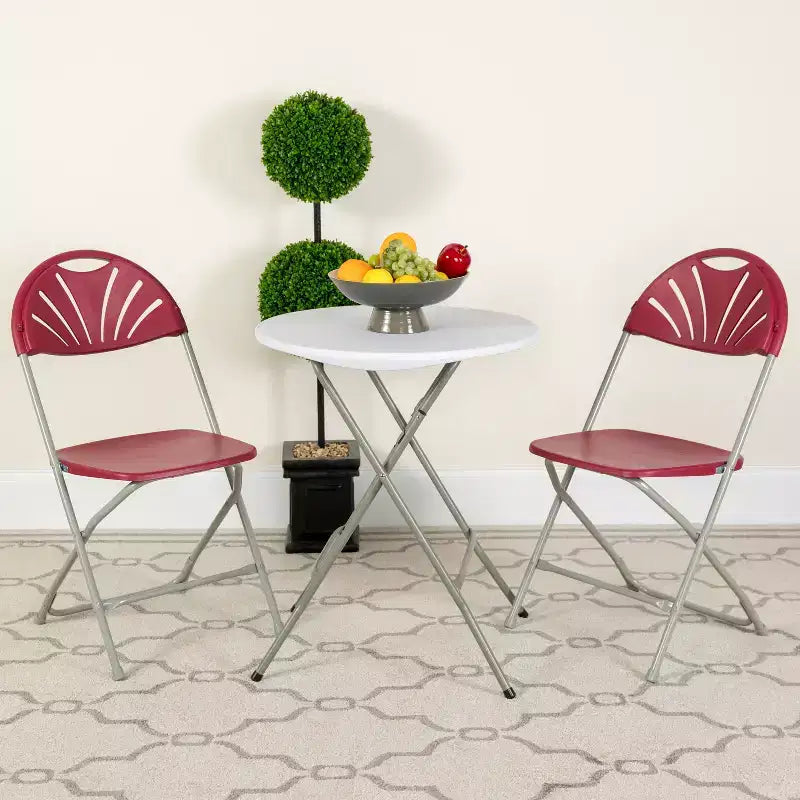 Chaise pliante Flash Furniture, série HERCULES, lot de 8, dossier éventail en plastique, capacité de 295 kg