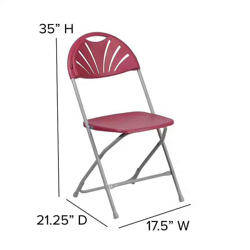 Chaise pliante Flash Furniture, série HERCULES, lot de 8, dossier éventail en plastique, capacité de 295 kg