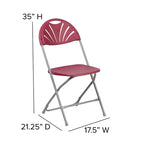 Chaise pliante Flash Furniture, série HERCULES, lot de 8, dossier éventail en plastique, capacité de 295 kg