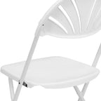Chaise pliante Flash Furniture, série HERCULES, lot de 8, dossier éventail en plastique, capacité de 295 kg