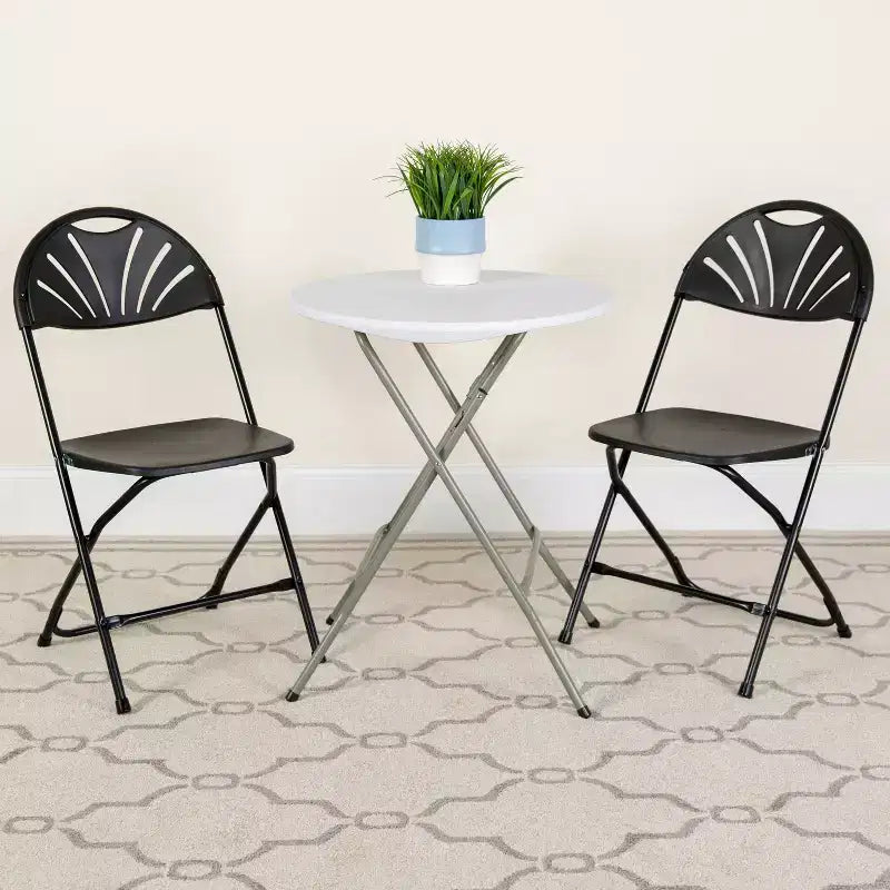 Chaise pliante Flash Furniture, série HERCULES, lot de 8, dossier éventail en plastique, capacité de 295 kg