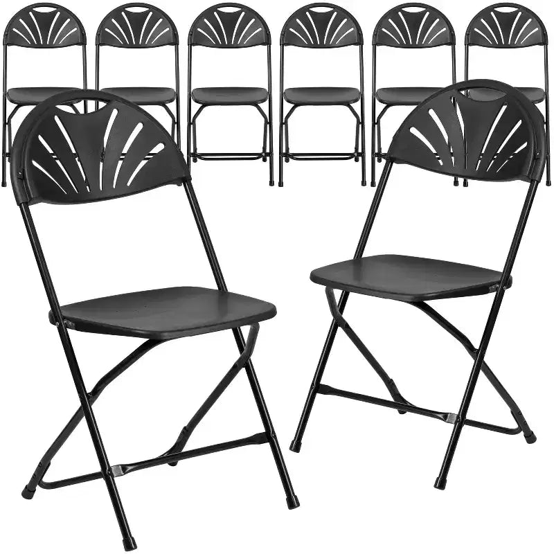 Chaise pliante Flash Furniture, série HERCULES, lot de 8, dossier éventail en plastique, capacité de 295 kg