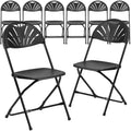 Chaise pliante Flash Furniture, série HERCULES, lot de 8, dossier éventail en plastique, capacité de 295 kg