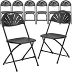 Chaise pliante Flash Furniture, série HERCULES, lot de 8, dossier éventail en plastique, capacité de 295 kg