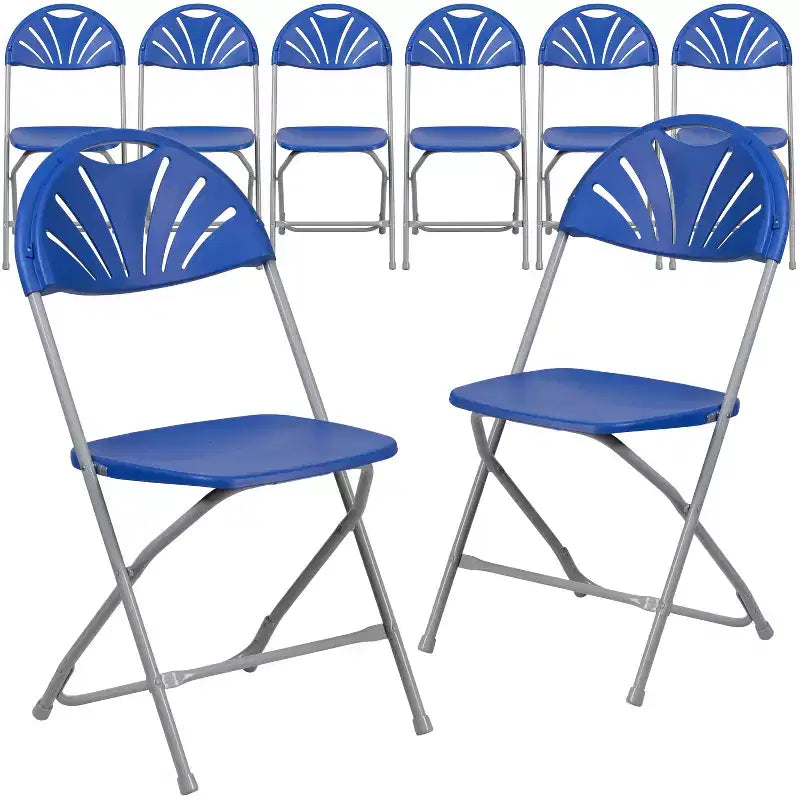 Chaise pliante Flash Furniture, série HERCULES, lot de 8, dossier éventail en plastique, capacité de 295 kg