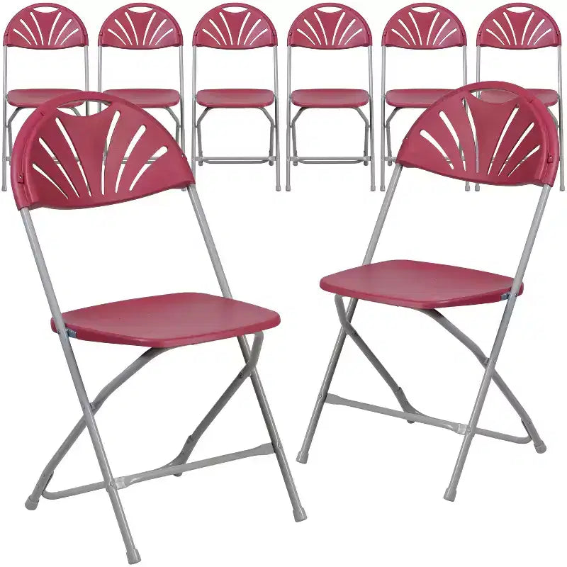 Chaise pliante Flash Furniture, série HERCULES, lot de 8, dossier éventail en plastique, capacité de 295 kg