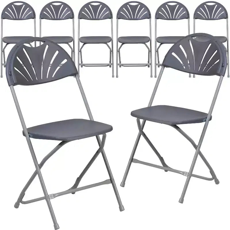 Chaise pliante Flash Furniture, série HERCULES, lot de 8, dossier éventail en plastique, capacité de 295 kg