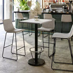 Plateau de table rectangulaire en stratifié 61 x 76 cm Flash Furniture avec pied de table rond de 46 cm de hauteur de bar et repose-pieds