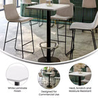 Plateau de table rectangulaire en stratifié 61 x 76 cm Flash Furniture avec pied de table rond de 46 cm de hauteur de bar et repose-pieds