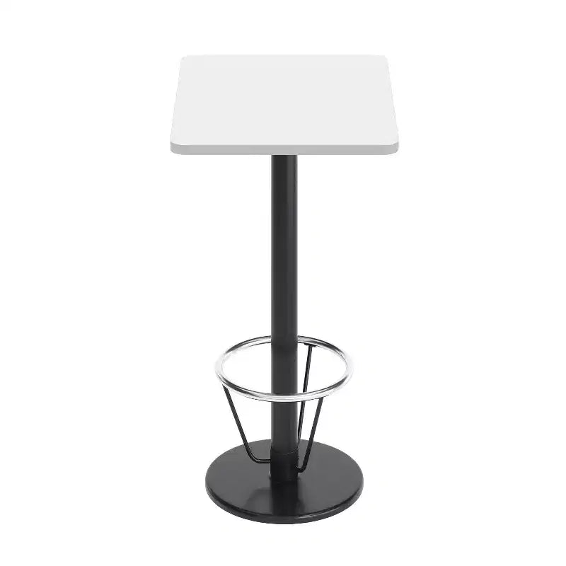 Plateau de table rectangulaire en stratifié 61 x 76 cm Flash Furniture avec pied de table rond de 46 cm de hauteur de bar et repose-pieds