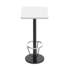 Plateau de table rectangulaire en stratifié 61 x 76 cm Flash Furniture avec pied de table rond de 46 cm de hauteur de bar et repose-pieds