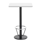 Plateau de table rectangulaire en stratifié 61 x 76 cm Flash Furniture avec pied de table rond de 46 cm de hauteur de bar et repose-pieds