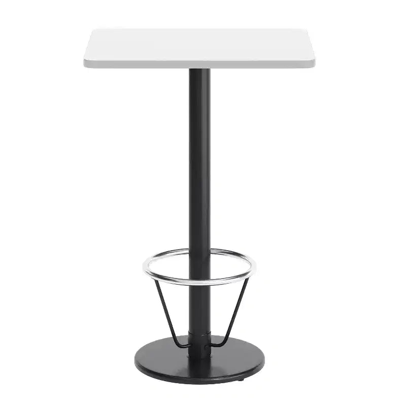 Plateau de table rectangulaire en stratifié 61 x 76 cm Flash Furniture avec pied de table rond de 46 cm de hauteur de bar et repose-pieds